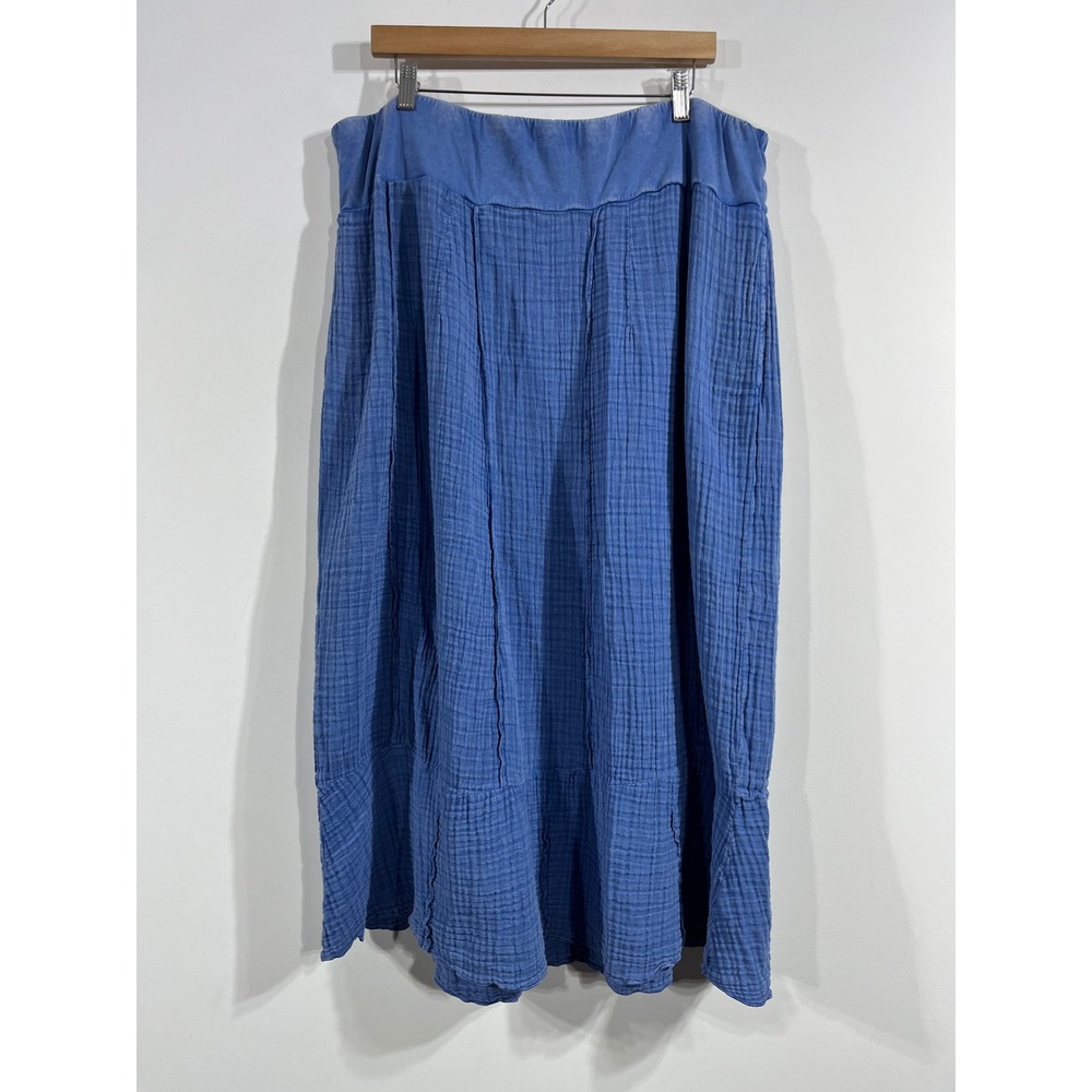Coldwater Creek Boho Artsy Festival Renfair Cotton Gauze Maxi Skirt Womens 1X